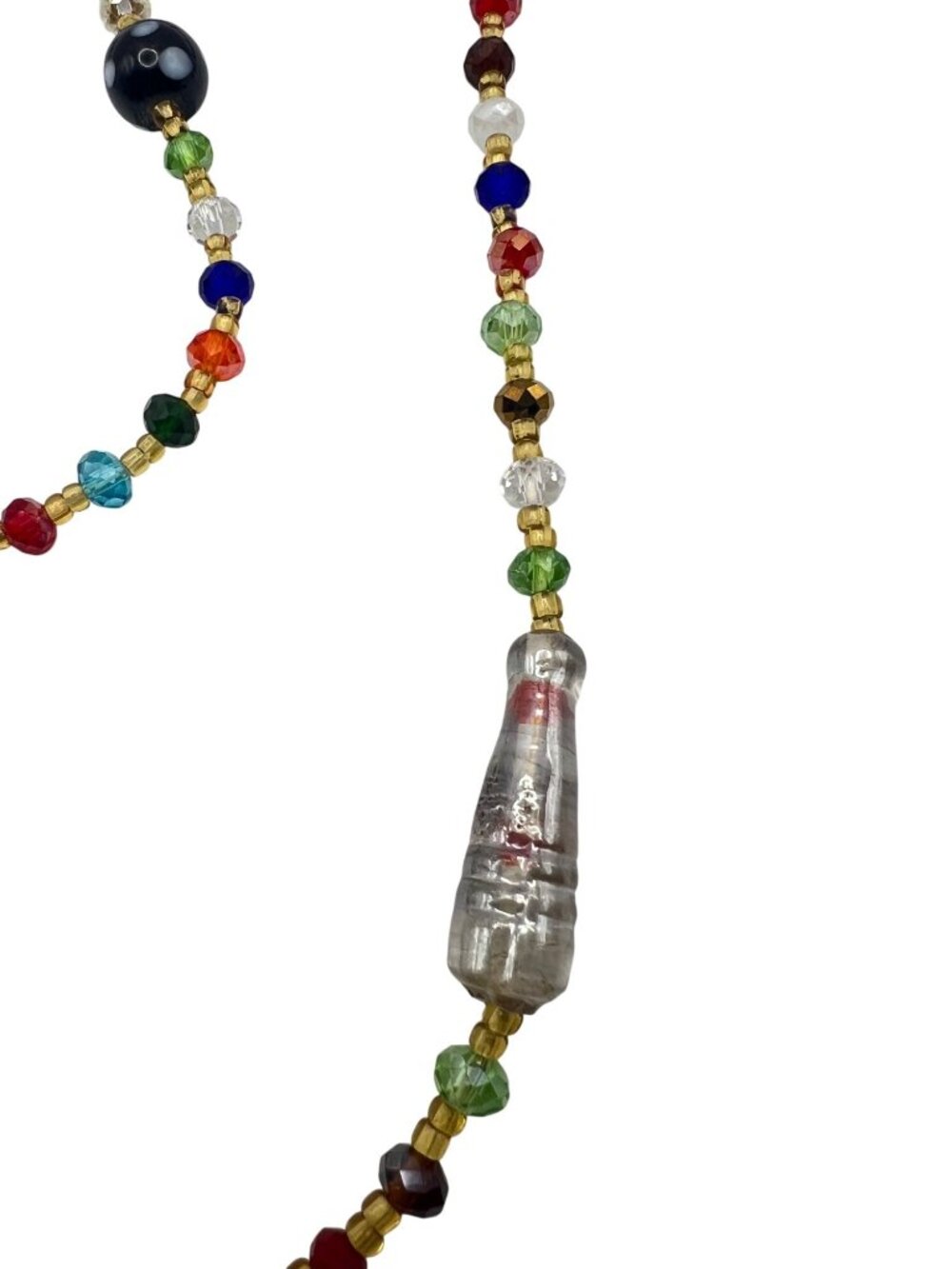 Lot Of 3 Glass Clay Bead Necklaces Multicolor 27" Handmade Boho Festival Layer - Picture 14 of 16